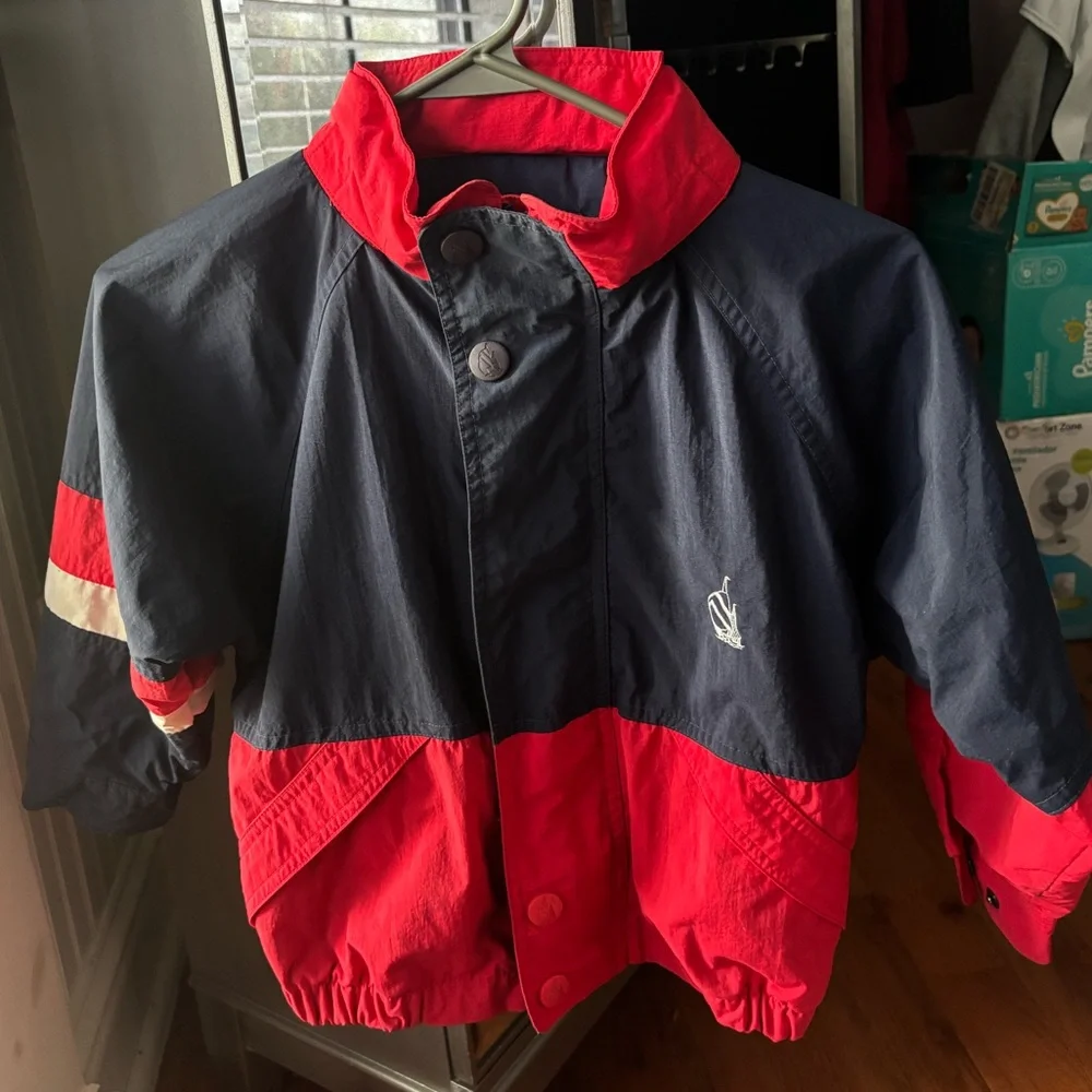 Nautica Red and Blue Raincoat Lightweight Nylon - Picture 1 of 5